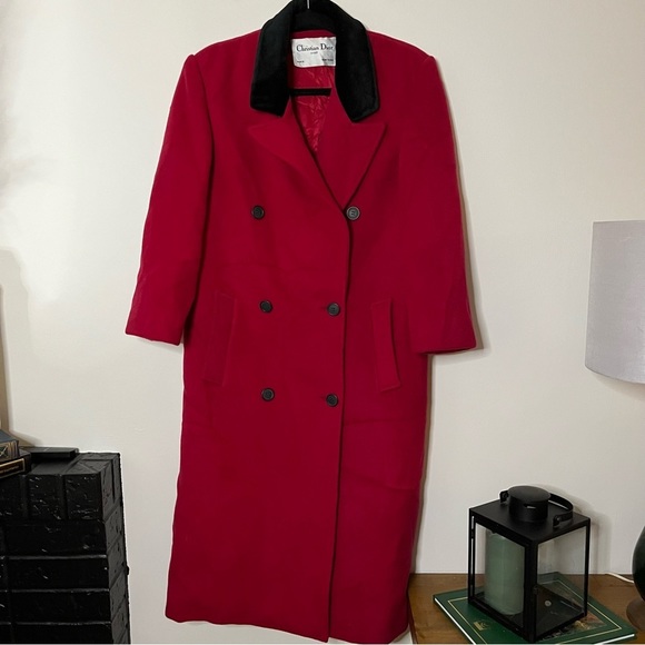 Vintage Christian Dior double breasted wool long coat size 4 - Picture 6 of 15